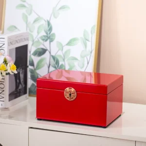 Elegant Wedding Favor Box Handmade Solid Color Wood Jewelry Box Portable Rectangle Design Custom Logo Acceptable