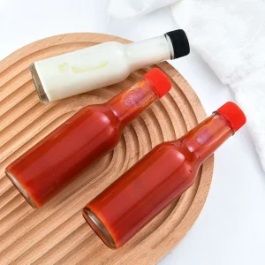 Empty 150 ml 5oz Woozy Hot Sauce Bottle Ketchup Chili Salad Glass Bottles With Plastic Cap