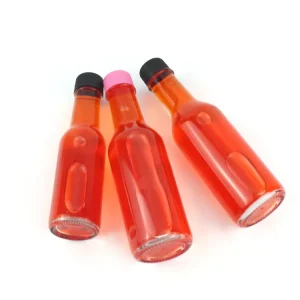Empty 150ml Transparent Hot Sauce Bottle with Sealed Inner Core Cap Glass Bottle for Sauce Oil Seasoning Bottle