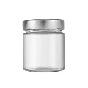 Empty 220ml Glass Food Jars for Jam Honey Spices Spreading Canning with 70mm Deep Metal Lid