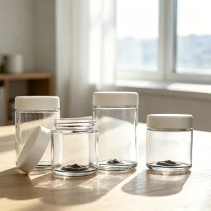 Empty 3.5g Flower Jar Child Resistant Glass Jar 3.5 Glass Jars