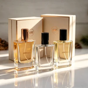 Empty 30ml 50ml Flat Special-shaped Perfume Glass Bottle Screen Printing Customized Plastic Aluminum Cap Gift Box
