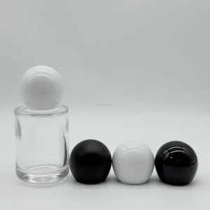 Empty 30ml Mini Cute Cylinder Glass Perfume Bottle Ball Caps Screw Refillable Perfume Glass Screen Printing Cosmetic Bottle
