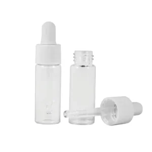 Empty 5ml Glass Vial with Plastic White Dropper for Essential Oil and Skin Care Serum Glass Bottle