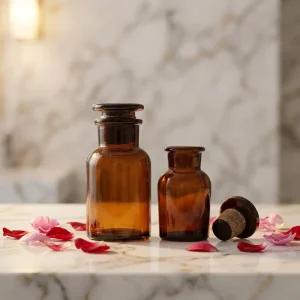 Empty Brown 30ml 60ml 125ml 250ml 500ml Amber Brown Glass Apothecary Vintage Style Vase Jar Glass Container Jar