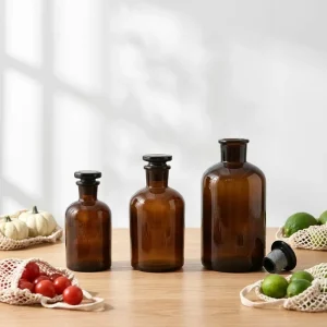 Empty Brown Small Mouth Glass Jar Apothecary Vintage Tea Storage Glass Bottle 60 125 250 ml 500 ml 1000 ml Container Jar