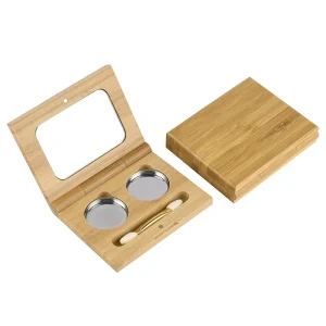 Empty Cosmetic Blush Eye Shadow Compact Powder case Natural Bamboo Makeup Eyeshadow Palette