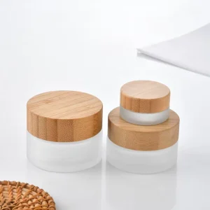 Empty Glass Cosmetic Jars with Bamboo Lids 5 10 20 30 50 100g Matte & Glossy Options for Organic Skincare Packaging
