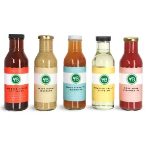 Empty Hot Sauce 250ml 350ml Glass Bottles Chili Sauce Packaging Screw Cap Screen Printing 16oz