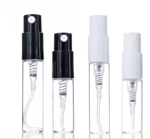 Empty Mini 2ml 3ml 5ml Small Glass Atomizer Perfume Bottles with Plastic Caps Tester Spray Sample Perfume Packaging