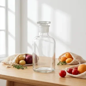 Empty Small Mouth 60ml 125ml 250ml 500ml 1000ml Glass Bottle Apothecary Glass Jar with Glass Lid