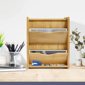 Entryway Wall Mounted Bamboo Wood Key Hanging Rack Shelf Eco Friendly Multifunction Mail Organizer Keychain Hanger