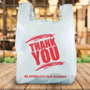 Enviroment Protection 100% Degradable Custom Own Logo Printed Plastic Shopping T shirt Vest Bag