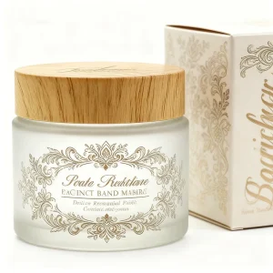 Environmental Protection 50g Sulfur Free Facial Cream Container Bamboo Facial Scrub Jar Glass Skin Care Cosmetics Container