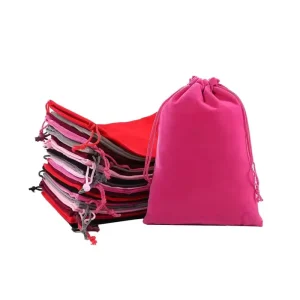 Environmentally Friendly Soft Velvet Dust Drawstring Gift Pouch Packaging Big Small Velvet Bags for Jewelry Watches Glasses