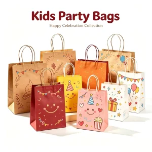 European Holiday Custom Print Paper Gift Bags Kraft Shopping Bags for Valentine Christmas Halloween