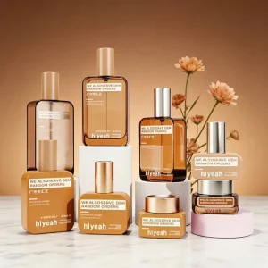 Exclusive Design Rectangular Cosmetic Packaging Custom Label Lotion Serum Hair Oil Pump Bottle OEM ODM Skin Care Facial Cream Jar