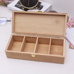 Exquisite Luxury Handmade Custom Wood Box Tea Bags Tins Bamboo Varnishing Engraving Laser Printing Custom Logo Craft Candle Use