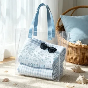 Extra Large Capacity Plastic Tote Bag Thick Plastic Handle Waterproof Shopping Bag