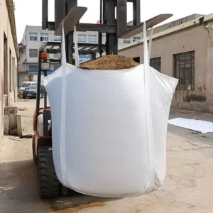 FIBC Bag with Cross Corner Loops Stable for Crane Lifting