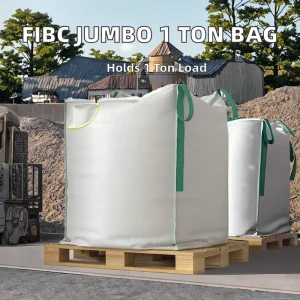 FIBC Bulk Jumbo Big Bag 1 Ton PP Woven Food Grade Super Sack for Sand Cement Gravel Building Material Packaging