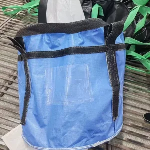 Factory 1.5 Ton FIBC Bulk Bag Blue Lifting Straps Virgin PP Woven Jumbo Bag for Sand Cement Construction Waste Packing