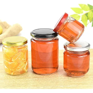 Factory 100ml 1000ml Clear Round Wide Mouth Glass Storage Jar Canning Jars for Honey Jam Pickle Sauce With Metal Lid