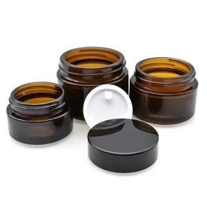 Factory 5g-1000g Amber Glass Cosmetic Container 100g 500g 240g 120g 60g Glass Candle Jars for Deodorant Face Cream