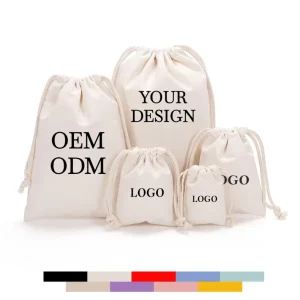 Factory Blank Dust Bag with logo Printing Travel Portable Cotton Drawstring Bags Reusable Storage Bags