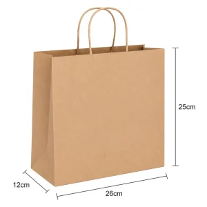 Factory Classic Durable Brown Kraft Paper Shopping Bags with Handles for Promotion and Small Gift Packaging