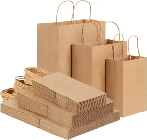 Factory Clothing and Shoes Brown Kraft Paper Bag with Handle for Promotion