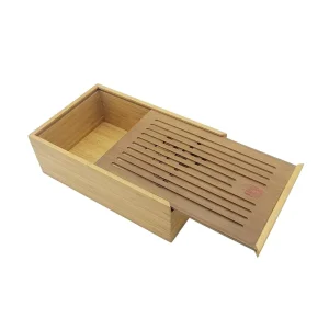 Factory Custom Bamboo Tea Box Wooden Bamboo Storage Boxes With Sliding Lid