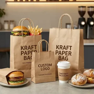 Factory Custom Biodegradable Kraft Paper Bag with Handle Eco Friendly Recyclable Shopping Packaging Bags