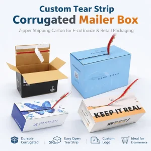 Factory Custom Eco Friendly Portable Corrugated Mailer Box Matt Lamination Tear Strip Kraft Shipping Box Service Gifting