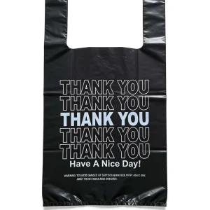 Factory Custom Logo Offset Printing Eco Friendly High Quality Reusable Supermarket Shopping Bag PE Plastic T shirt Bag