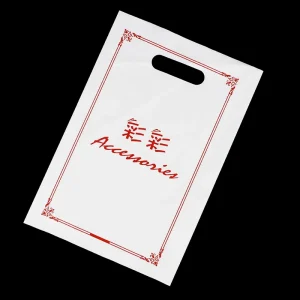 Factory Custom Logo Printed LDPE HDPE Clear Plastic Bag Die Cut Thank You Pattern Shopping Packaging Bags