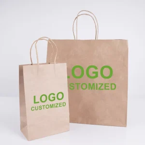 Factory Custom Logo Printed Promotional Kraft Food Packaging Bag Shopping Luxury Takeaway Gift Paper Bags With Twisted Handle
