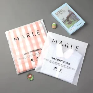 Factory Custom Logo Transparent Frosted Self Adhesive Apparel Swimwear Clothes T shirt Packaging Plastic Bags Pouch