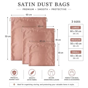 Factory Custom Luxury Satin Dust Bag with Logo Multi Size Silky Drawstring Pouch for Handbag Gift Packaging Storage Protector