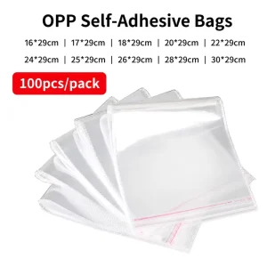 Factory Custom Printed Clear OPP Self Seal Bags 25cm Self Adhesive OPP Bags for Garment Jewelry Small Goods Packaging