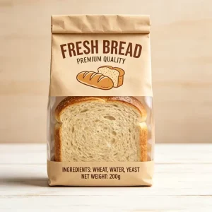 Factory Custom Printed Plastic Paper Bread Bags for Baked Goods Baguette Resealable Plastic Packaging for Bread
