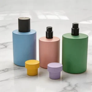 Factory Custom Printed logo High Quality 10 30 50 100ml Cosmetic Perfume Round Spray Pump Thick Bottom Matte Empty Glass Bottle