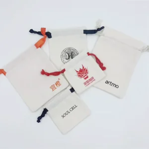 Factory Custom Small Natural Cotton Drawstring Dust Bag for Purses Handbag Jewelry Packing