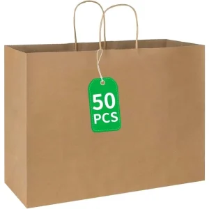 Factory Customized Shopping Kraft Gift Paper Bag with Handle Tote Bag with Logo