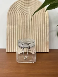 Factory Direct 200ml Square Glass Jars Airtight Clip Lock Lid Coffee Canister for Freeze Dried Coffee & Coffee Beans