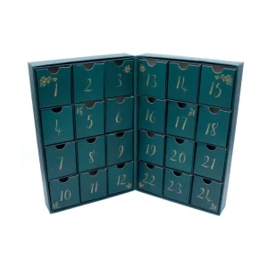 Factory Direct 24 Grid Christmas Countdown Calendar Drawer Exquisite Color Printed White Cardboard Paper Gift Box