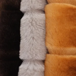Factory Direct 640gsm 180cm Strip Cut Faux Rabbit Fur Polyester for Outerwear Hats Car Cushions & Luxury Floor Mats