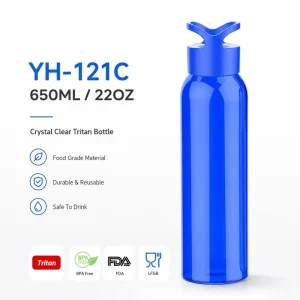 Factory Direct Custom Logo 650ml Tritan Sports Water Bottle BPA Free Premium LFGB Plastic Drinkware with Secure Handle