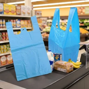 Factory Direct HDPE T Shirt Shopping Bags Economical PE Plastic Grocery Carrier Bulk Supply