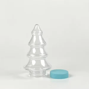 Factory Direct PET Plastic Food Jars Christmas Tree Shape Transparent Candy Bottles Airtight Holiday Gift Packaging Containers
